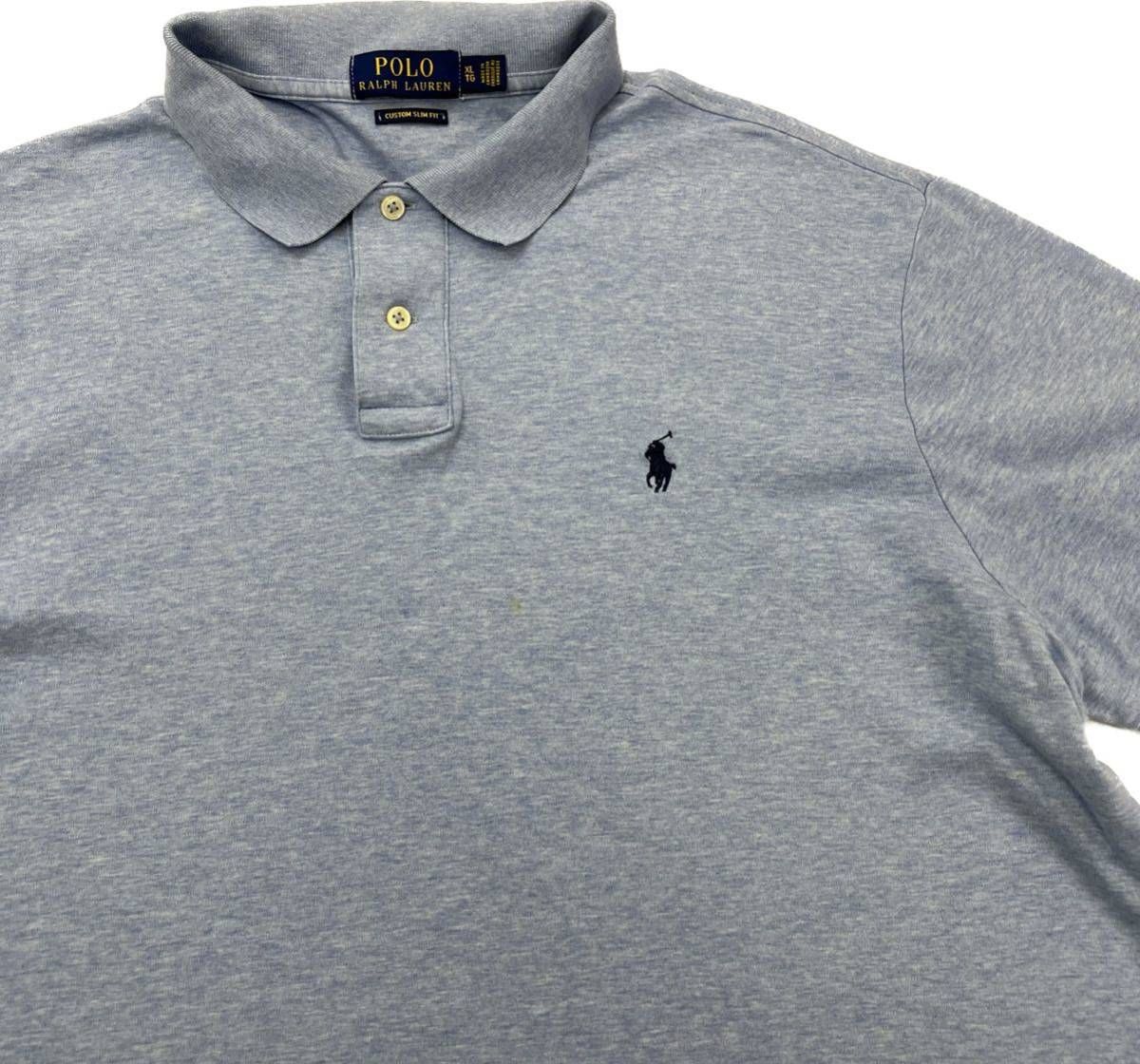 Rakuten - 【中古】POLO RALPH LAUREN ☆ 春夏 ポロシャツ 半袖 ライトブルー スリムフィット XL アメカジ ストリート 大人 古着 ポロ ラルフローレン■A308