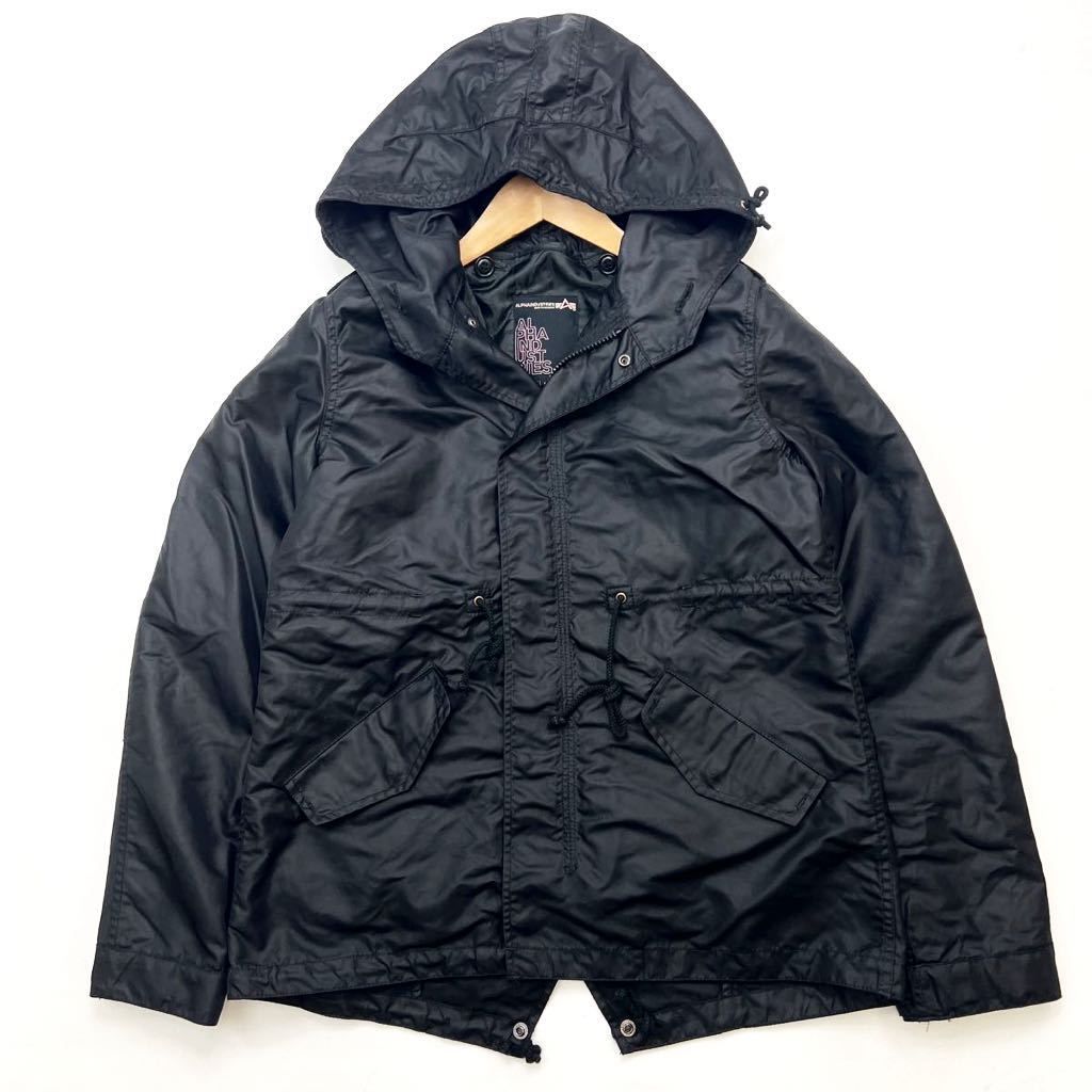 Rakuten - 【中古】アルファ ★ Alpha Industries レディース モッズコート ナイロン 防寒 ジャケット ライナー付 ブラック L ミリタリー 大人アウター■AE207