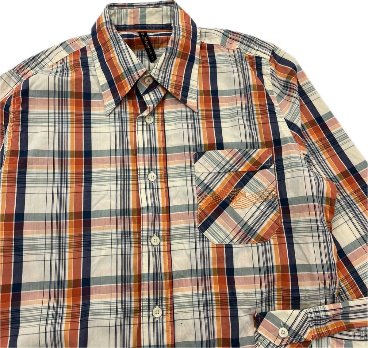 Rakuten - 【中古】Nudie Jeans ☆ チェック シャツ オレンジ ネイビー S スタイリッシュ アメカジ ストリート 大人カジュアル ヌーディージーンズ■AE285