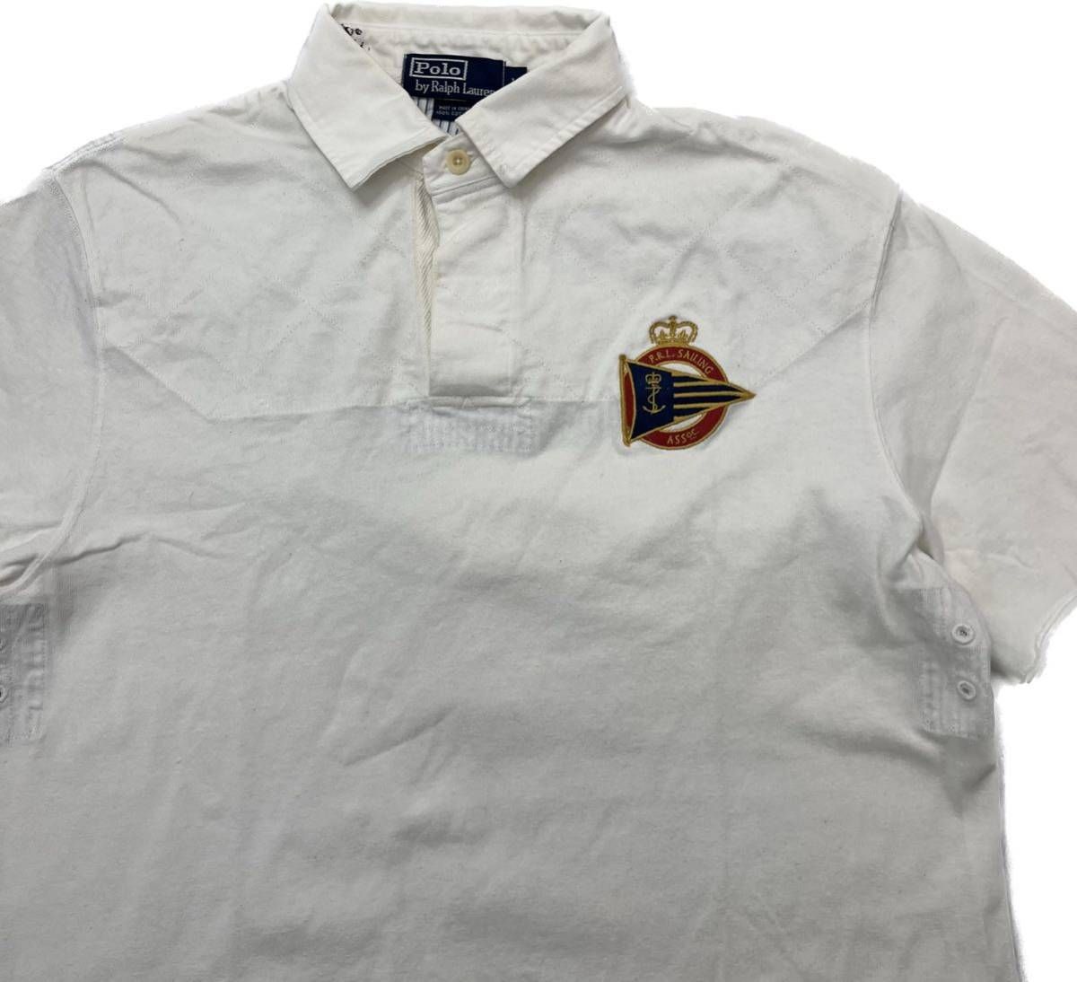 Rakuten - 【中古】POLO RALPH LAUREN ☆ ワッペン 半袖 ポロシャツ ホワイト 白 L アメカジ アメトラ ストリート 大人カジュアル ポロラルフローレン■AK295