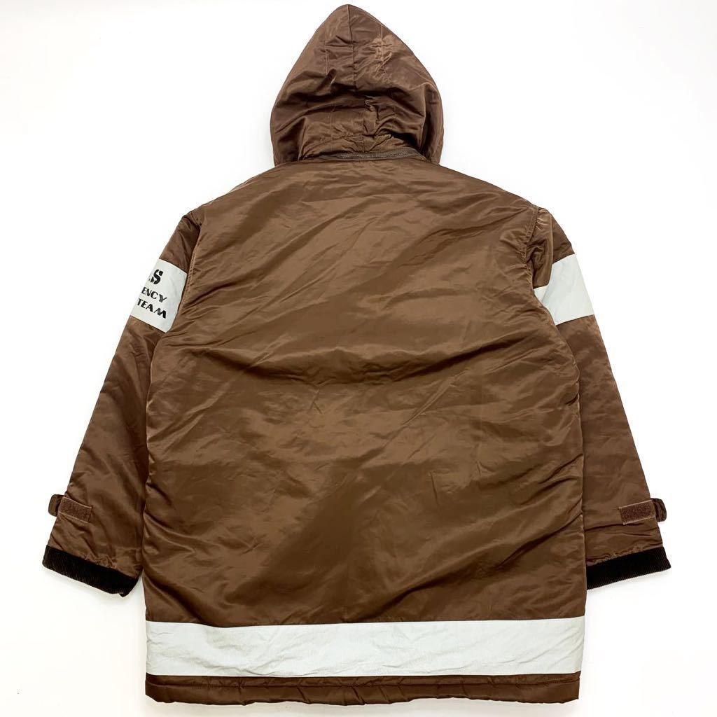 【中古】PDS PAZZO DESIGN STUDIO ナイロンジャケット ファイアーマンジャケット 48サイズ ブラウン 裏キルティング 防寒ジャケット■B191