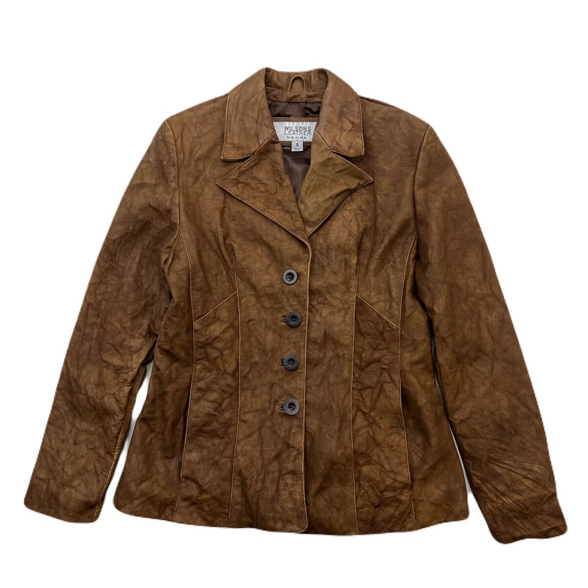 Rakuten - 【中古】WILSONS LEATHER ☆ ウィルソンズ レザー ブラウン レザージャケット レディース S 秋冬 上品 婦人 スタイリッシュ 大人カジュアル■BH159