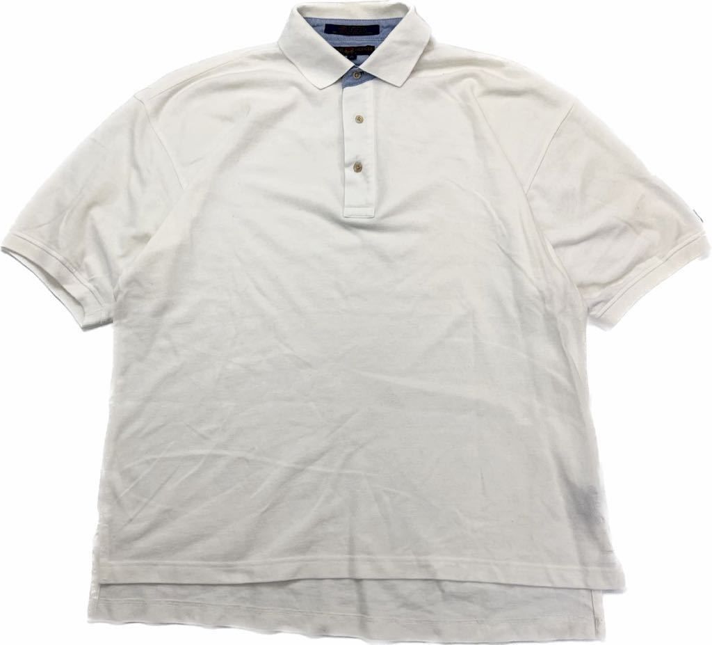【中古】 TOMMY HILFIGER GOLF ☆ 爽やかな定番◎ ホワイト 半袖 ポロシャツ ゴルフ M 実寸L相当 アメカジ ゴルフ 休日 トミーヒルフィガー■ED213