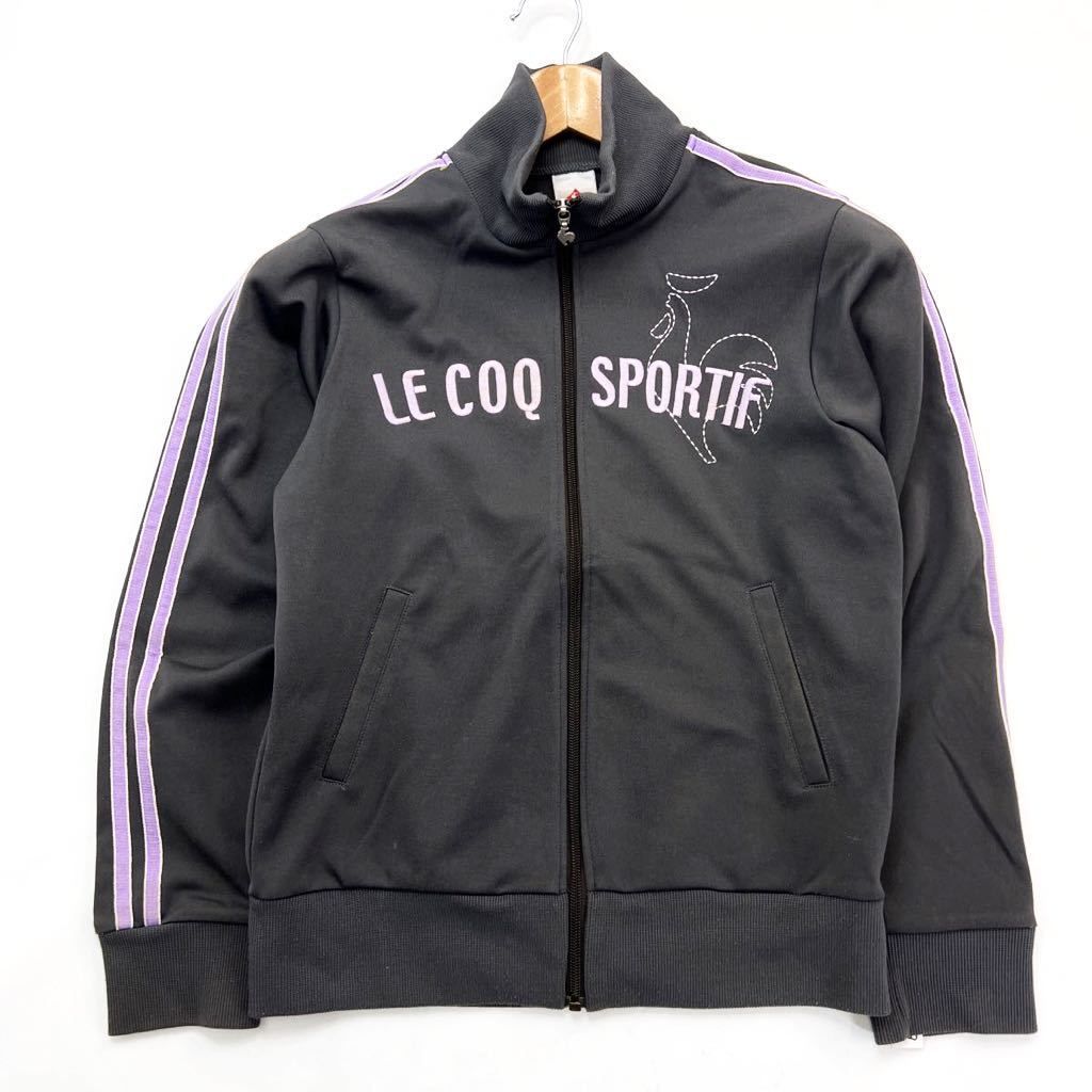 Rakuten - 【中古】le coq sportif ☆ 安定の着心地◎ ジャージ ジャケット グレー パープル レディース L ゴルフ スポーツ トレーニング ルコック■AF229