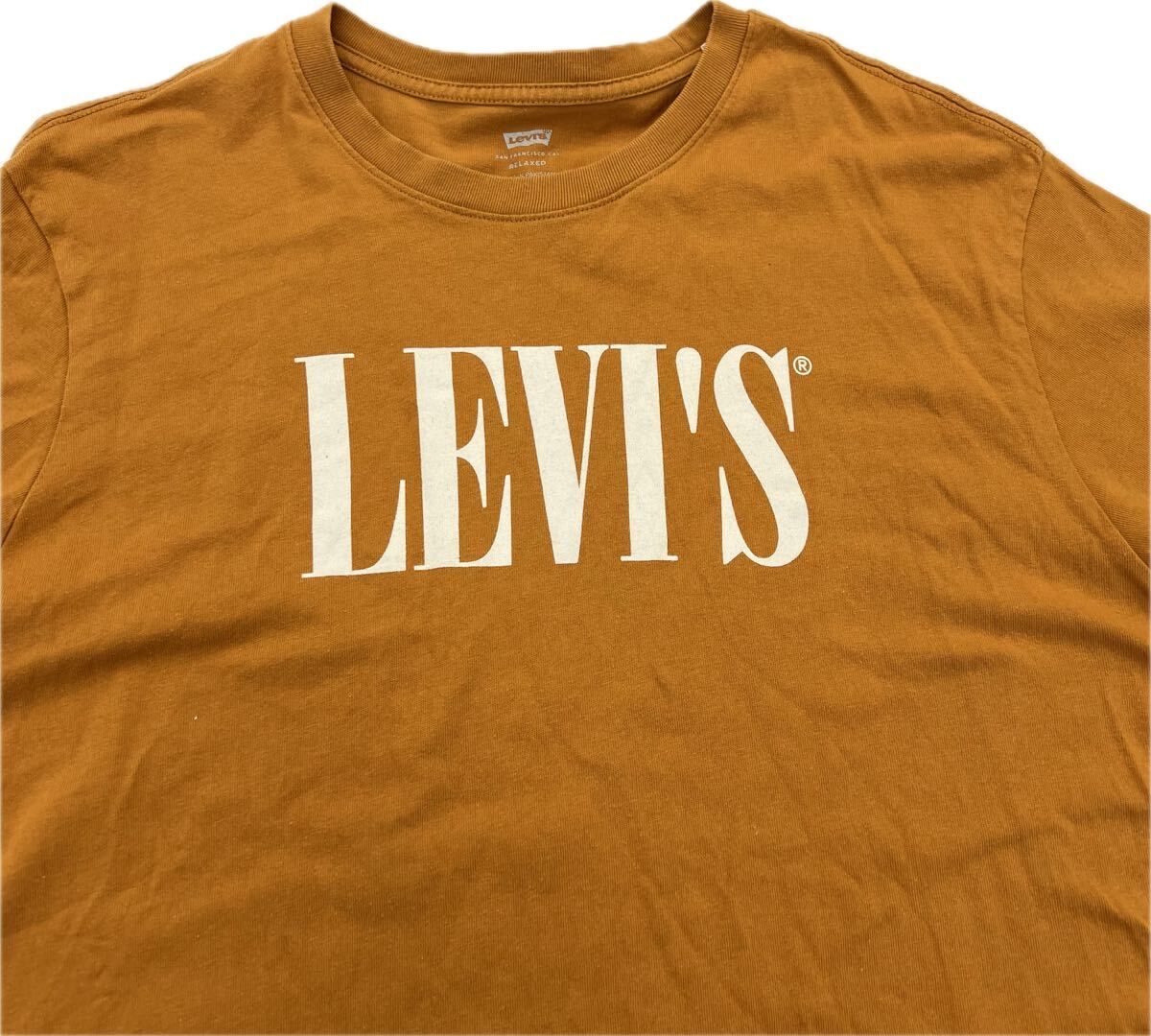 Rakuten - 【中古】LEVIS ☆ ブランド ロゴ プリント 半袖 Tシャツ ブラウン L 大定番 アメカジ ストリート バイカー 男スタイル 人気 定番 リーバイス■AF302
