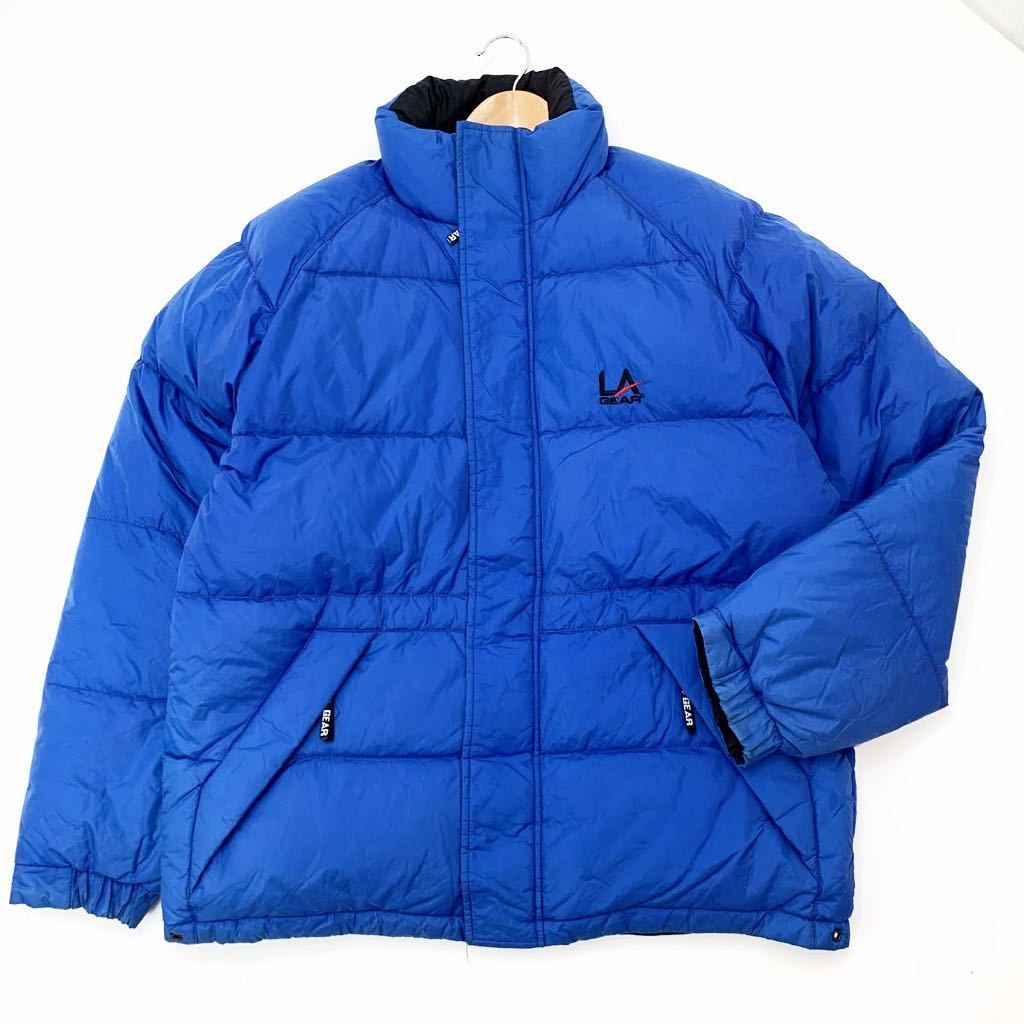 乐天商城 - 【中古】LA GEAR ★ 防寒性抜群◎ ブルー 青 ダウンジャケット 中綿 ジャケット L 秋冬 アウトドア ストリート スタイル キャンプ 古着■AJ127