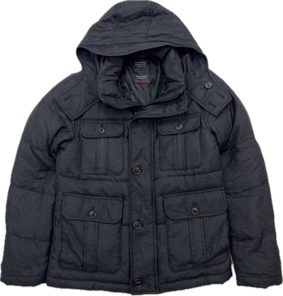 Rakuten - 【中古】NICOLE CLUB FOR MEN ☆ ニコルクラブ ダウンジャケット ダウンパーカー チャコールブラック 46 メンズ モード 大人カジュアル 古着■AM297