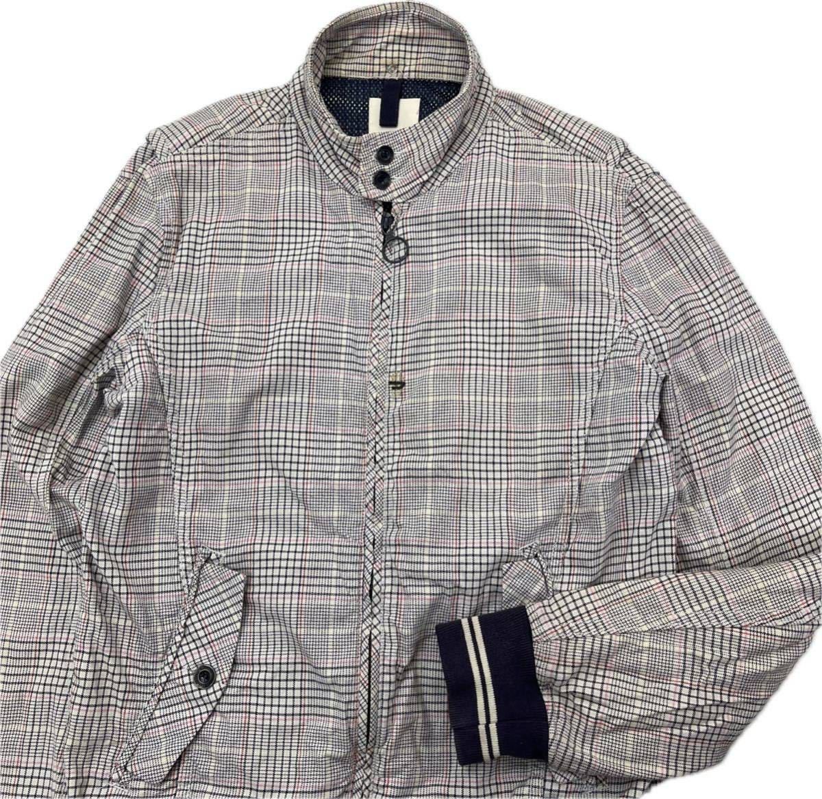 【中古】DIESEL ☆ スタイリッシュ◎ コットン ジャケット ブルゾン グレー チェック L アメカジ 大人カジュアル 古着 人気 ディーゼル■EB279