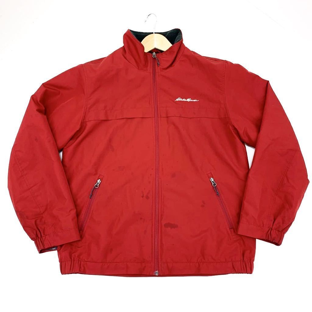 Rakuten - 【中古】エディバウアー Eddie Bauer【防寒着に♪】 レッド 裏フリース ナイロンジャケット Mサイズ 腹汚れ有■BE7