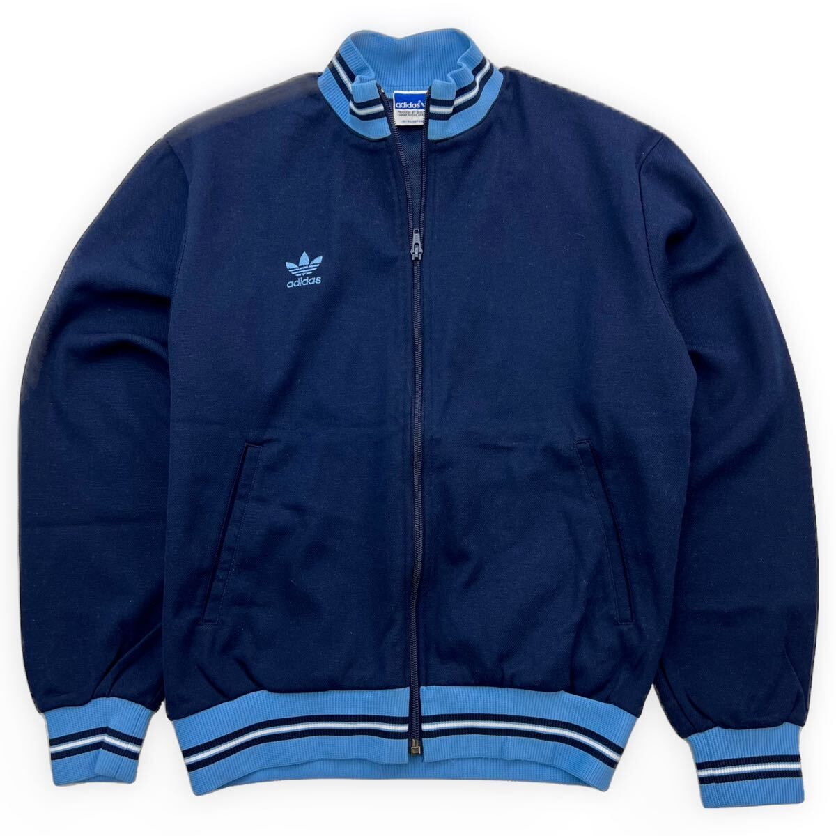 【中古】 70s 80s ☆ adidas ヴィンテージ アディダス トラックジャケット ジャージ ジャケット ネイビー M 通年 アメカジ ストリート 古着■CJ280