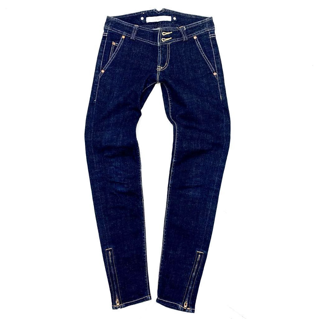 乐天商城 - 【中古】■ユニクロ UNIQLO レディース 【色濃い目♪】【すぐに履ける一枚】スキニー デニムジーンズ ストレッチ♪ 細身 W23■Ja165