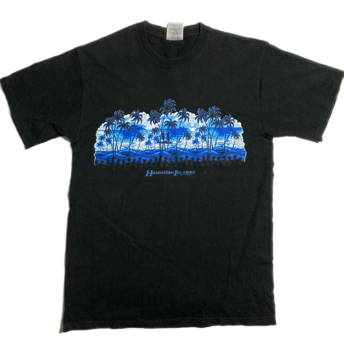 乐天商城 - 【中古】JERZEES ジャージーズ ハワイ ハワイアン プリント Tシャツ 半袖 ブラック M メンズ ユニセックス 春夏 古着 ■ZTP54