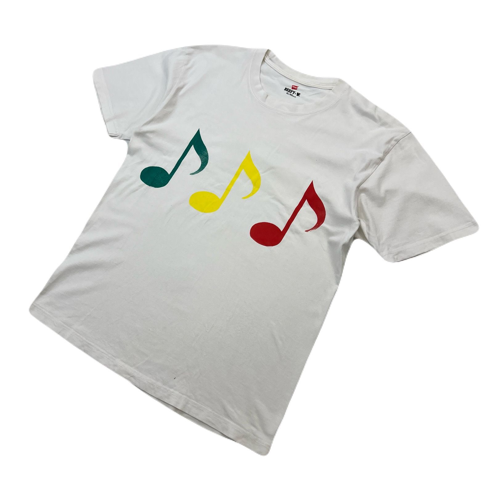 乐天商城 - 【中古】ヘインズ HANES ビーフィーT 半袖 Tシャツ メンズ ホワイト XLサイズ 【 ♪ロゴ♪ ビッグシルエット 】●BA306