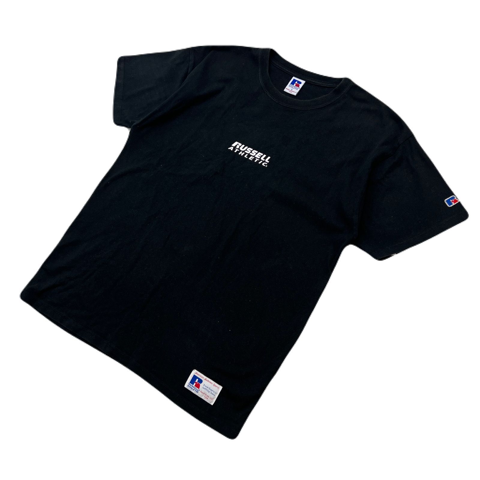 Rakuten - 【中古】ラッセル 半袖 Tシャツ ブラック 黒 メンズ L 【 インパクト大 バックロゴ♪ 】RUSELL スポーツカジュアル アメカジ ●BB322