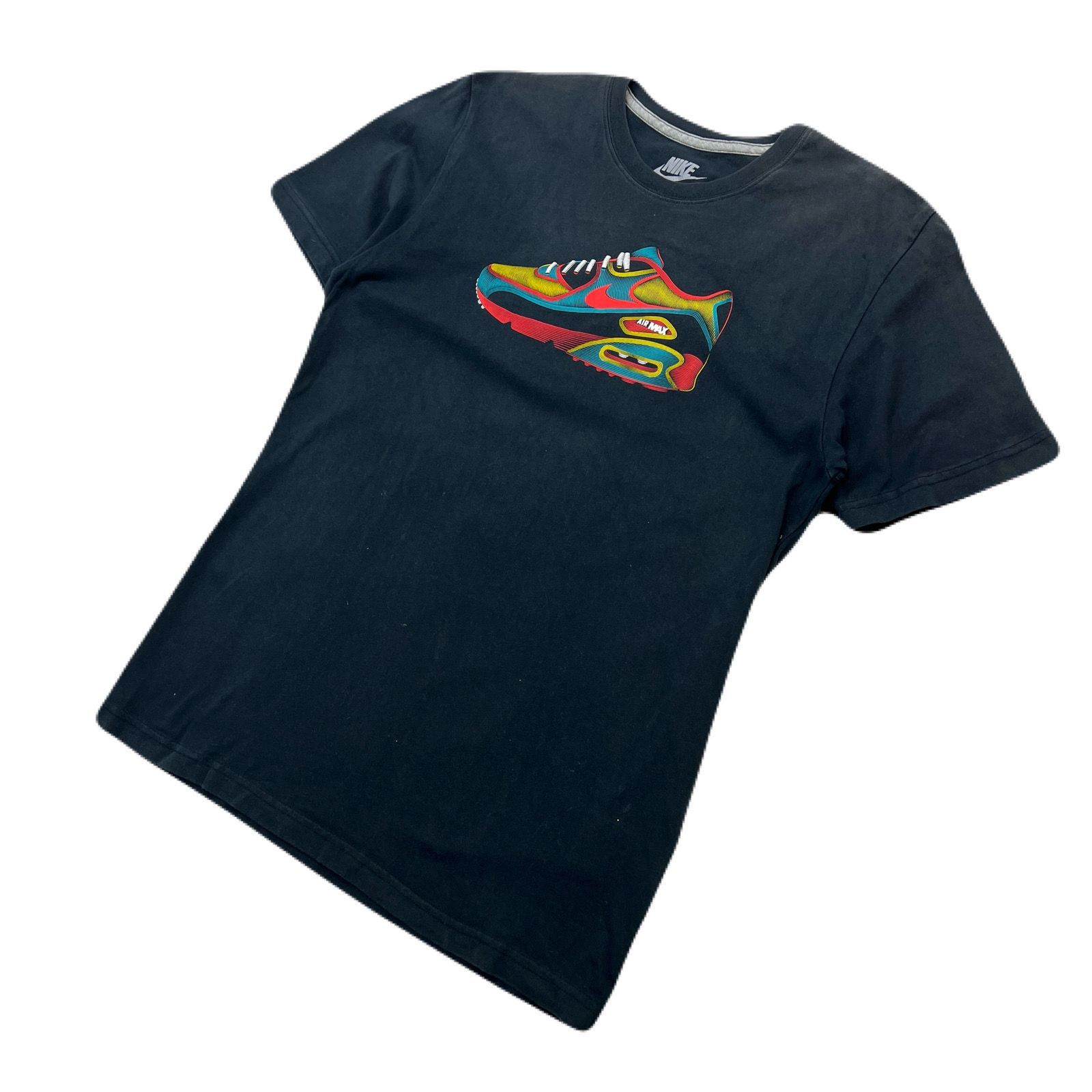 Rakuten - 【中古】NIKE Tシャツ メンズ L ブラック 【 エアマックスロゴ 】 半袖 黒 レギュラーフィット ナイキ ●BC342