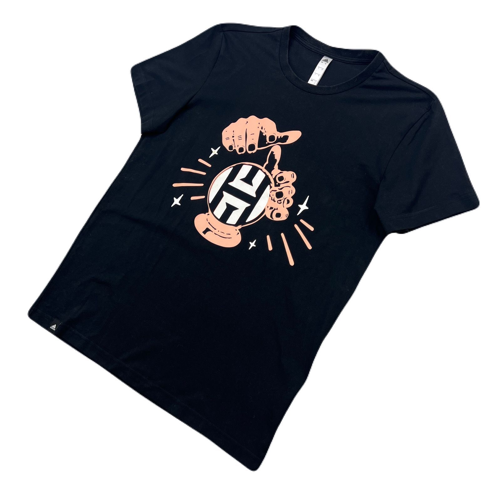 Rakuten - 【中古】アディダス ハーデン 半袖 Tシャツ ブラック 黒 メンズ Lサイズ 【 黒地にピンクの好配色♪ 】 adidas ●BE322