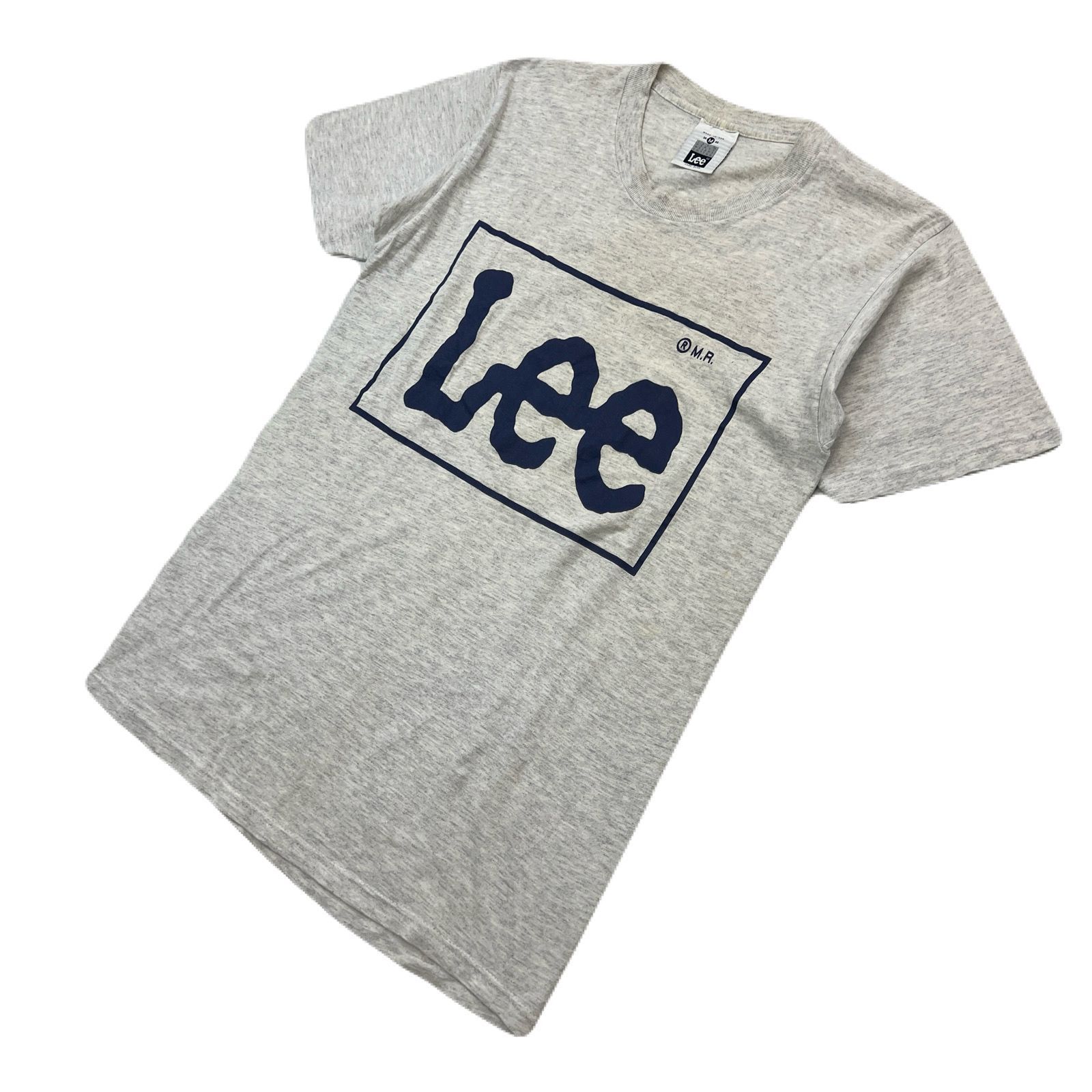 乐天商城 - 【中古】Lee リー 半袖 Tシャツ 霜降り グレー メンズ Mサイズ 【 希少 90s アメリカ製♪ フロントビッグロゴ 】●BE325