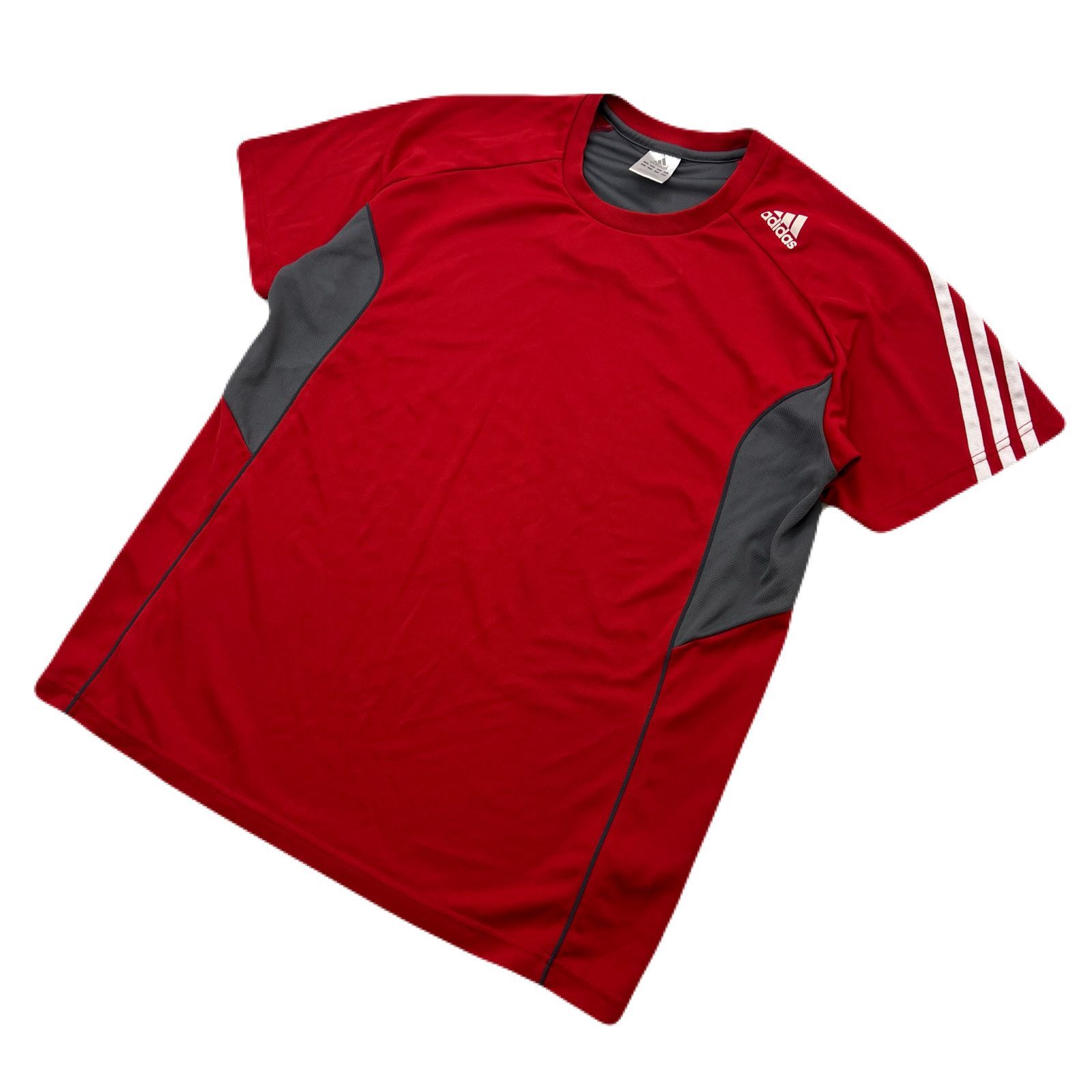 Rakuten - 【中古】アディダス 半袖 Tシャツ レッド グレー メンズ XO 大き目 【 スポーツにピッタリの速乾仕様♪ 】 adidas ●BJ270