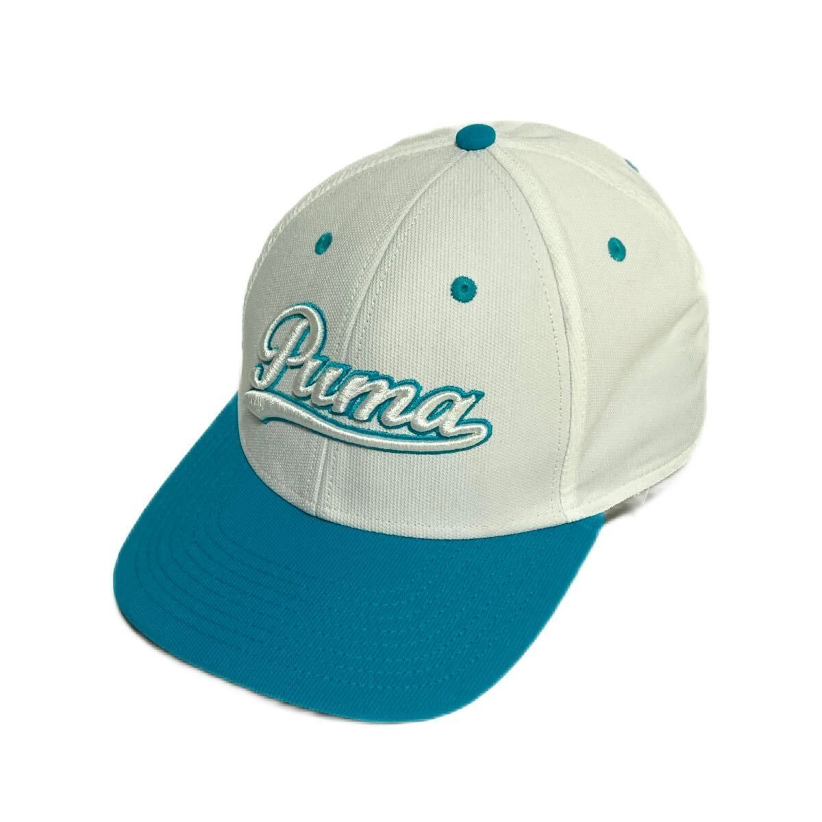 PUMA ☆ プーマ ベースボール キャップ ライトブルー グレー ホワイト メンズ 59cm 帽子 春夏 スポーツ アメカジ ストリート 古着■SHW545 ブランド：PUMA サイズ表記・実寸表記： 実寸：頭周り59cm ※必ず実寸をご確認の上、ご購入ください。※多少の誤差はご了承ください。素材ポリエステル コンディション状態：古着のため、少々汚れと裏のお折り返し部分に劣化がございますがまだまだご着用頂けます。 状態ランク：10中 7（中古品と言うことにご理解いただける方のみご購入をお願い致します。）