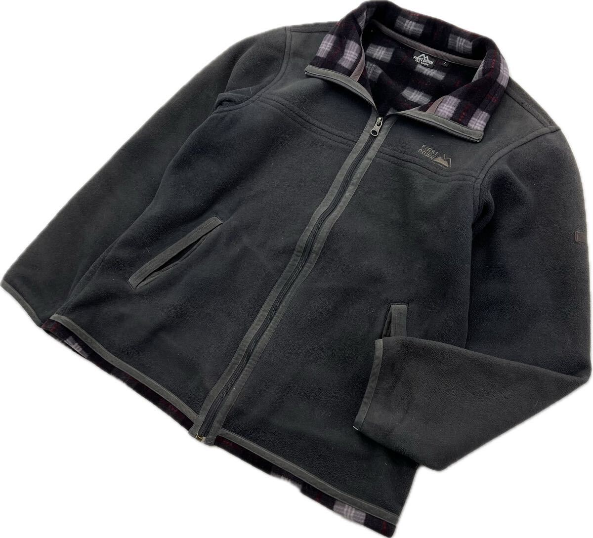 【中古】 FIRST DOWN ☆ 裏チェック◎ フリースジャケット ダークグレー L アウトドア キャンプ 秋冬 デイリーユース 定番 ファーストダウン■AE320 threemysteries-10010993 MYSTERIES楽天市場店 パッケージ画像