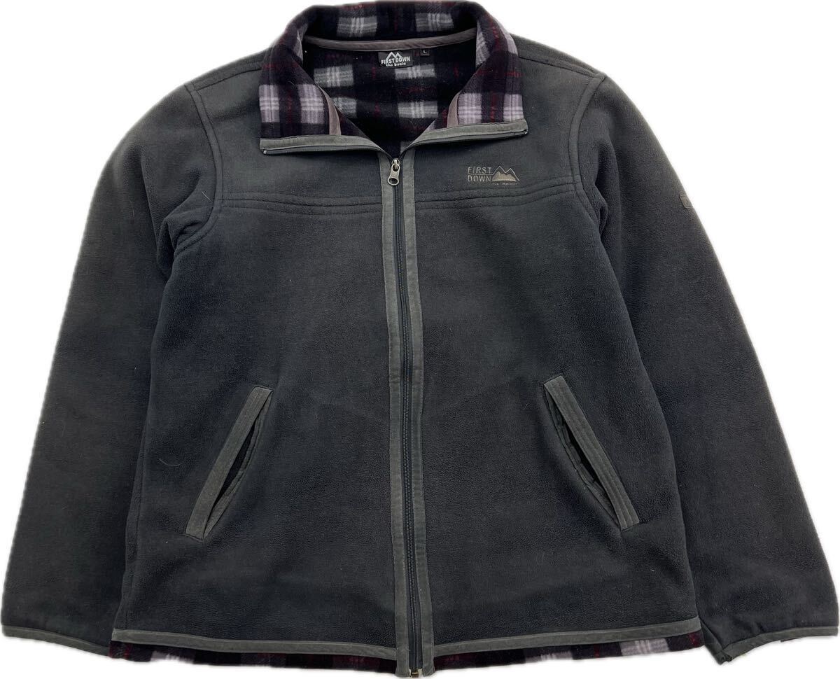 【中古】 FIRST DOWN ☆ 裏チェック◎ フリースジャケット ダークグレー L アウトドア キャンプ 秋冬 デイリーユース 定番 ファーストダウン■AE320 threemysteries-10010993 MYSTERIES楽天市場店 サンプル画像2