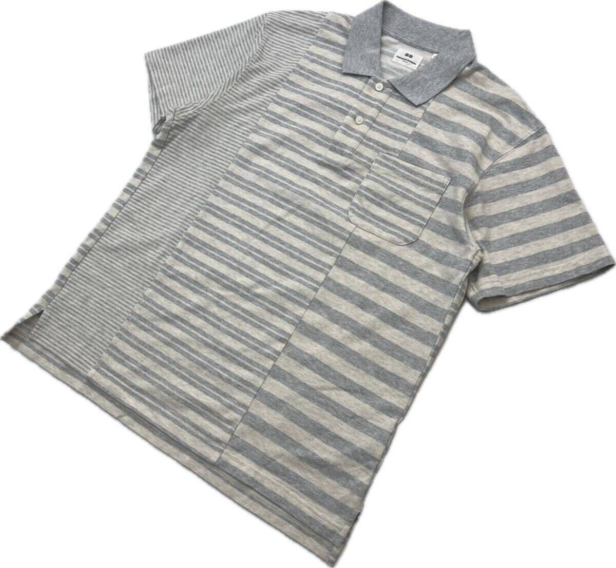 UNIQLO ☆ Engineered Garments ボーダー グレー ホワイト デザイン 半袖 ポロシャツ L 春夏 人気 ユニクロ エンジニアドガーメンツ■BB286 ブランドUNIQLO ☆ Engineered Garments サイズ表記・実寸（平置き計測）表記：L 実寸： 着丈71cm 身幅55cm 肩幅46cm 袖丈21cm ※必ず実寸をご確認の上、ご入札ください。 ※多少の誤差はご了承ください。 コンディション状態：古着のため、若干の使用感がございますがまだまだご着用頂けます。 状態ランク：10中 8 （中古品と言うことにご理解いただける方のみご入札をお願い致します。）