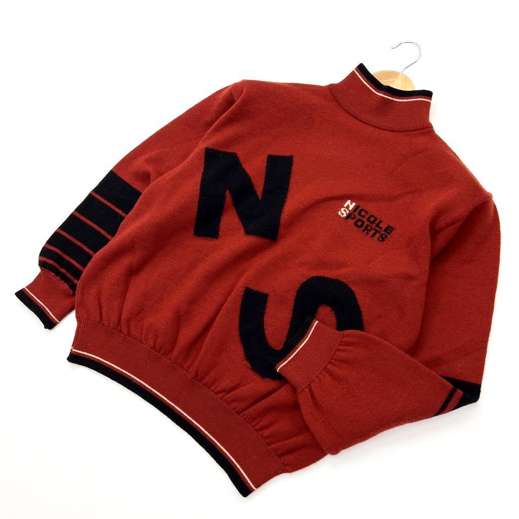 NICOLE SPORTS ☆ レトロデザイン◎ ニット ハイネック セーター ブラウン ブラック 40 大人カジュアル ゴルフ ニコルスポーツ■CD239 ブランドNICOLE SPORTS サイズ表記・実寸（平置き計測）表記：40 実寸： 着丈58cm 身幅55cm 肩幅46cm 袖丈52cm ※必ず実寸をご確認の上、ご入札ください。 ※多少の誤差はご了承ください。 コンディション状態：古着のため、若干の使用感がございますが問題なくご着用頂けます。 状態ランク：10中 7 （中古品と言うことにご理解いただける方のみご入札をお願い致します。）