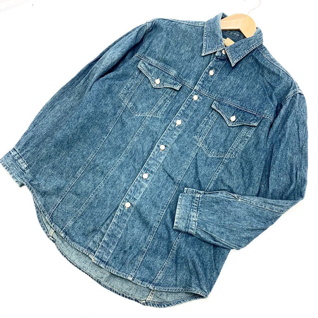 ■オウンタグ OWN TAG デニムシャツ 長袖シャツ Mサイズ 【シンプル♪】【人気の好デザイン】【アメカジの着こなしにぴったり】■EA24 ブランドOWN TAG サイズ表記・実寸（平置き計測）表記：M 実寸： 着丈77cm 身幅57cm 肩幅49cm 袖丈56cm ※必ず実寸をご確認の上、ご入札ください。 ※多少の誤差はご了承ください。 コンディション状態：若干の使用感はございますが、目立った汚れ等もなく問題なくご着用頂けます。 状態ランク：10中 7 （中古品と言うことにご理解いただける方のみご入札をお願い致します。）