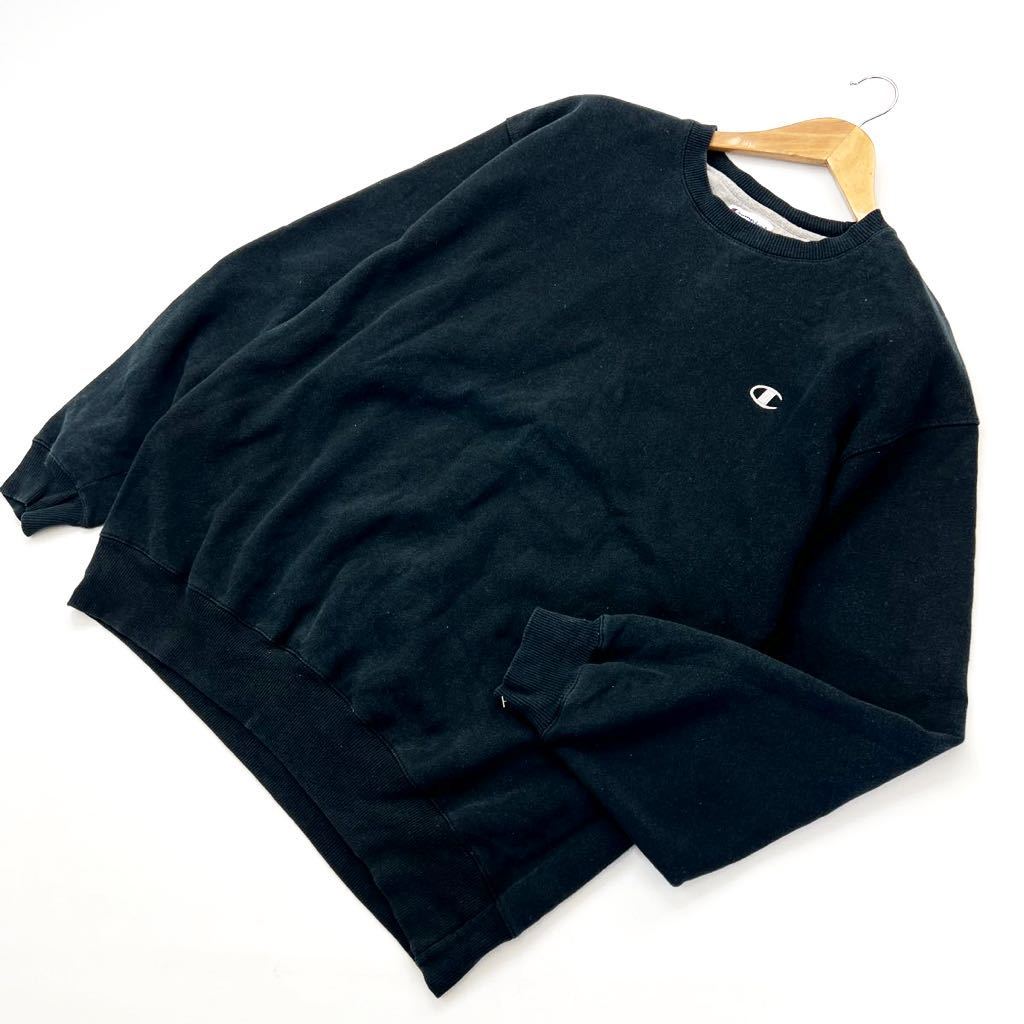【中古】 チャンピオン ☆ Champion 一番ヘビロテ◎ スウェット トレーナー ブラック L リラックス着 スポーツ ストリート アメカジ 古着MIX■ED195