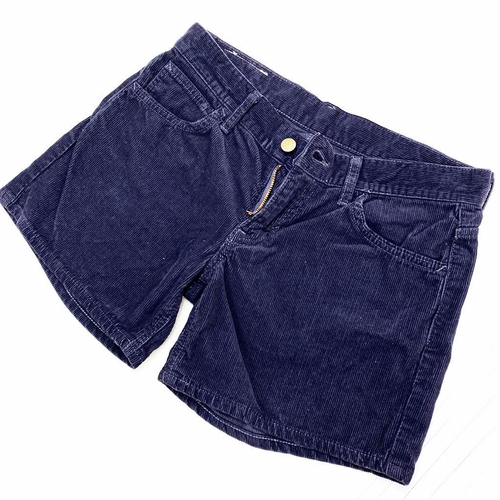 【中古】 リー Lee LL1220 ネイビー コーデュロイ ショートパンツ ショーパン ネイビー 濃紺 レディース Sサイズ かわいいお品♪■Ja2384