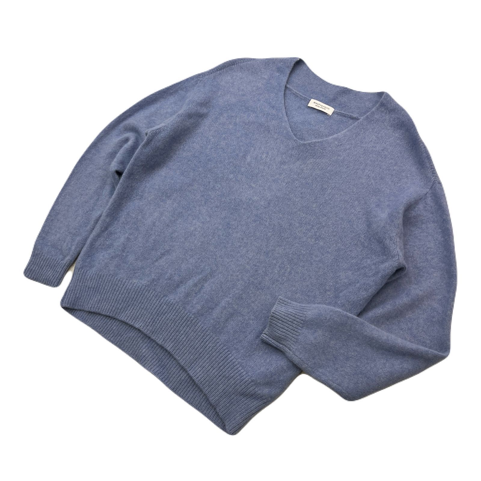Rakuten - 【中古】UNITED ARROWS セーター レディース M相当 ネイビー 【 ゆったりシルエット 】 長袖 Vネック ウール混紡 ユナイテッドアローズ ●AA334