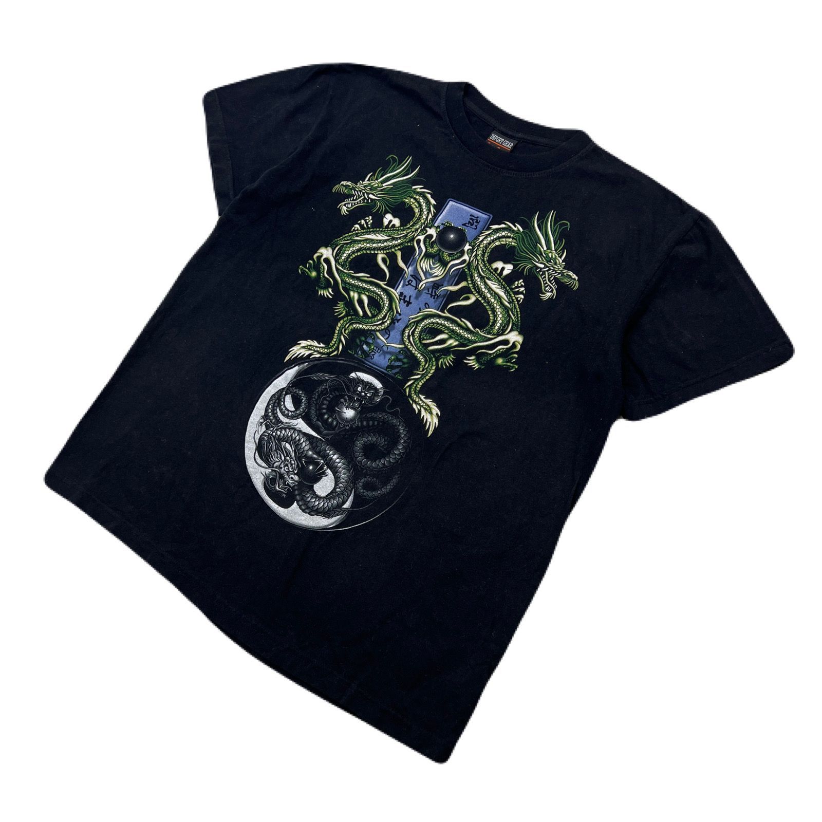 Rakuten - 【中古】インポートギア 半袖 Tシャツ ドラゴン 龍 両面プリント ブラック メンズ Lサイズ 【 迫力 90s テイスト】 IMPORT GEAR ●AF360
