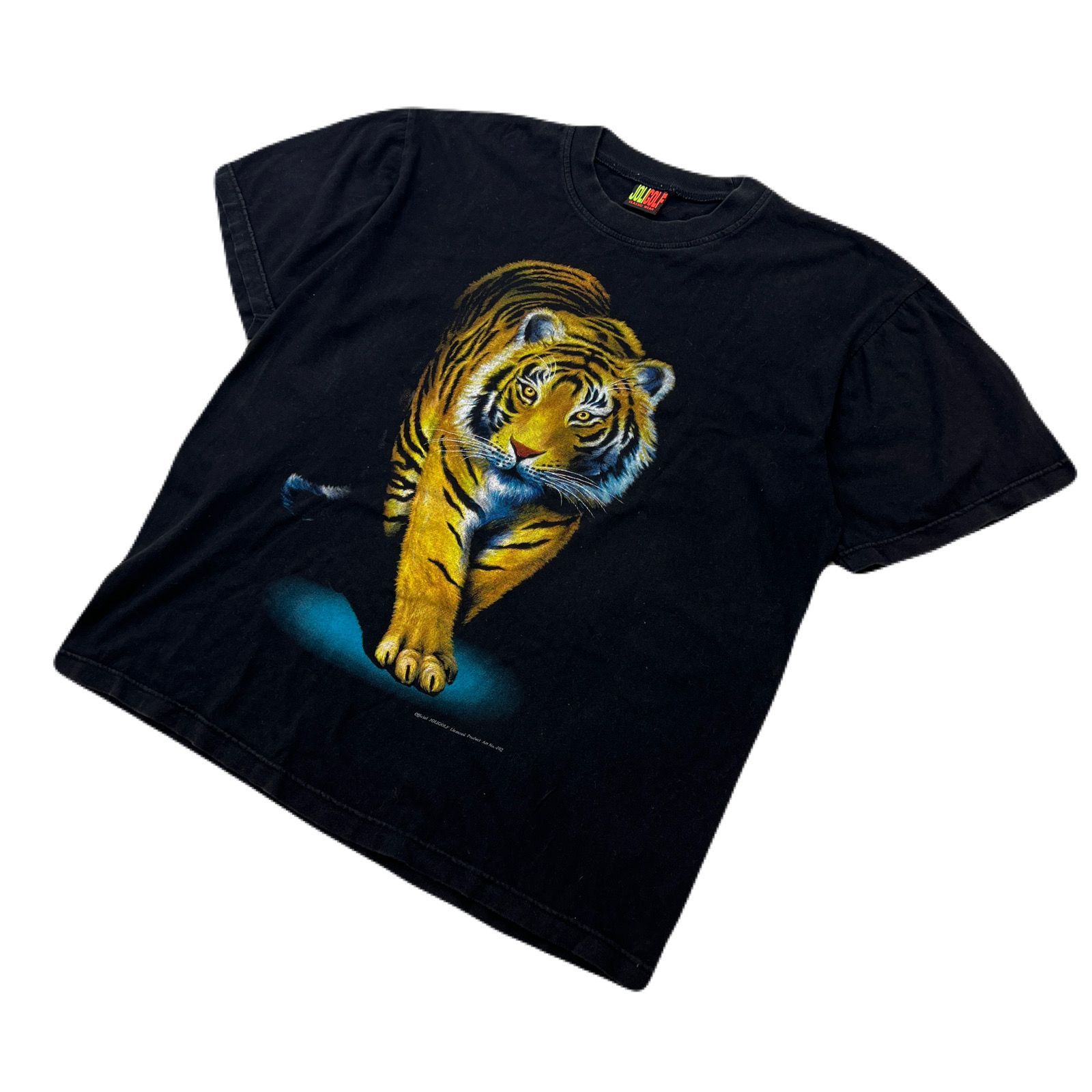 Rakuten - 【中古】ジョリゴルフ 半袖 Tシャツ タイガー 虎 トラ ブラック L相当 メンズ 【 迫力 カブりの少ない古着 】 JOLI GOLF ●AG294