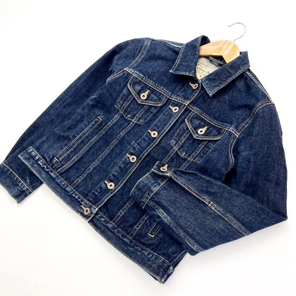 【中古】 エディーバウアー ☆ Eddie Bauer 色落ちを楽しむ♪ ブルー デニムジャケット インディゴ レディース S アメカジ ストリート 古着MIX■S843