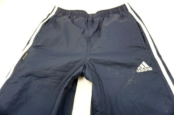 【中古】 ■アディダス adidas 紺 ネイビー ナイロン パンツ 裏不織布 子供用 キッ...