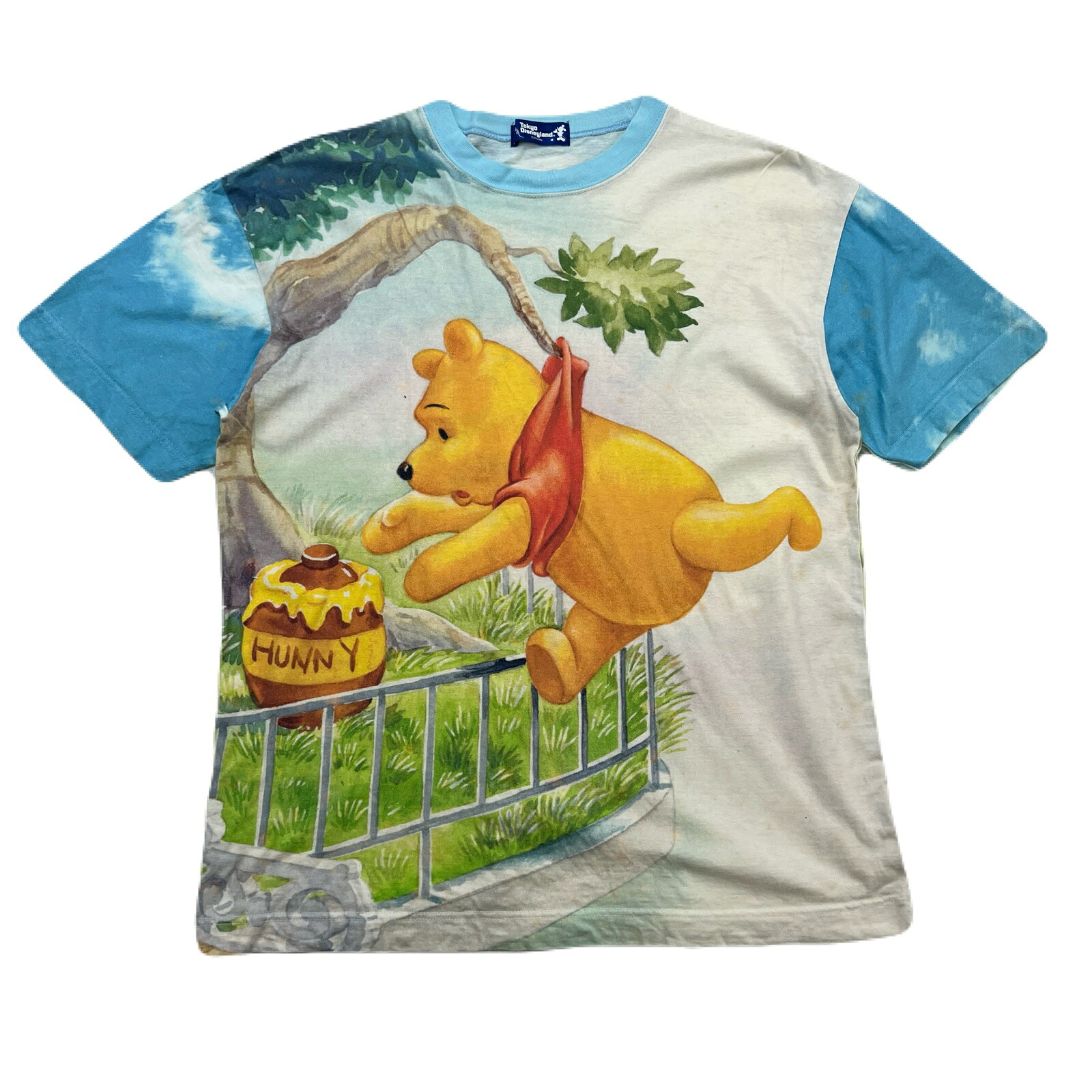 【中古】 東京ディズニーランド Tシャツ 半袖 メンズ M くまのプーさん ティガー 全面プリント  ...