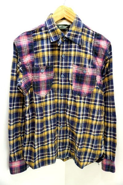 Rakuten - 【中古】FOB FACTORY ★ エフオービー ファクトリー 切替えデザインがおしゃれ♪ 長袖 チェック ネルシャツ M アメカジ ストリート 古着MIX●AK23