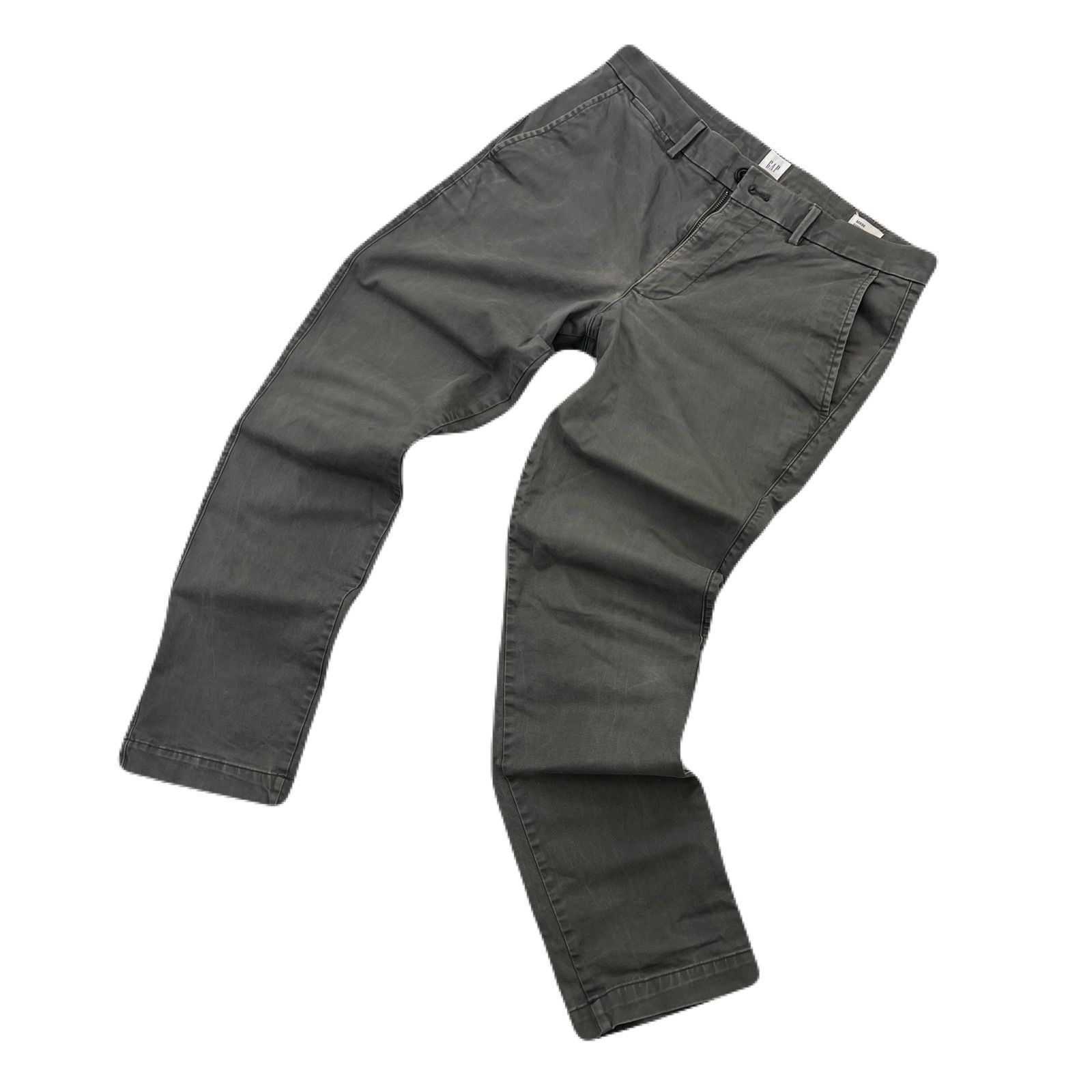 【中古】 ギャップ コットンパンツ テーパード スリムシルエット グレー メンズ W32 【 きれいなシルエットの定番アイテム♪ 】 GAP ●Ja8533