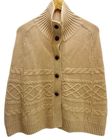 乐天商城 - 【中古】エディーバウアー ポンチョ レディース EDDIE BAUER ケーブル編み ニット ケープ ブラウン系 ●AA35