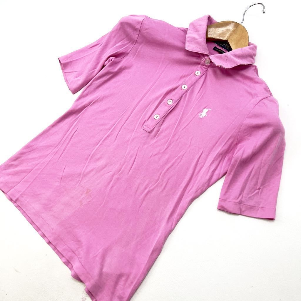 【中古】ポロゴルフ ラルフローレン POLO GOLF RALPH LAUREN 半袖 ポロシャツ レディース XS ピンク 夏らしいカラー♪ 爽やか◎ ゴルフ ■AB185