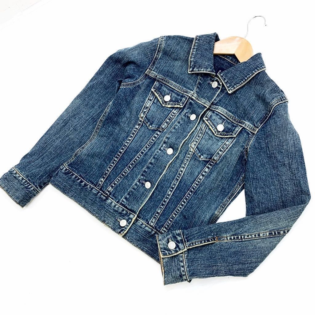 Rakuten - 【中古】ギャップ GAP デニムジャケット 細身 好シルエット♪ ジージャン レディース XSサイズ 【定番の好アウター♪】■AC34