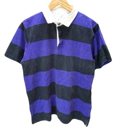 Rakuten - 【中古】ジムマスター 半袖シャツ ラガーシャツ GYM MASTER 黒×紺 ブラック ネイビー ボーダー メンズ Mサイズ ●BK2