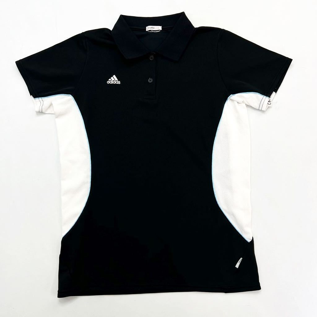 【中古】 adidas ☆ 速乾性◎ ブラック ホワイト 半袖 シャツ メンズ S相当 スポーツ...