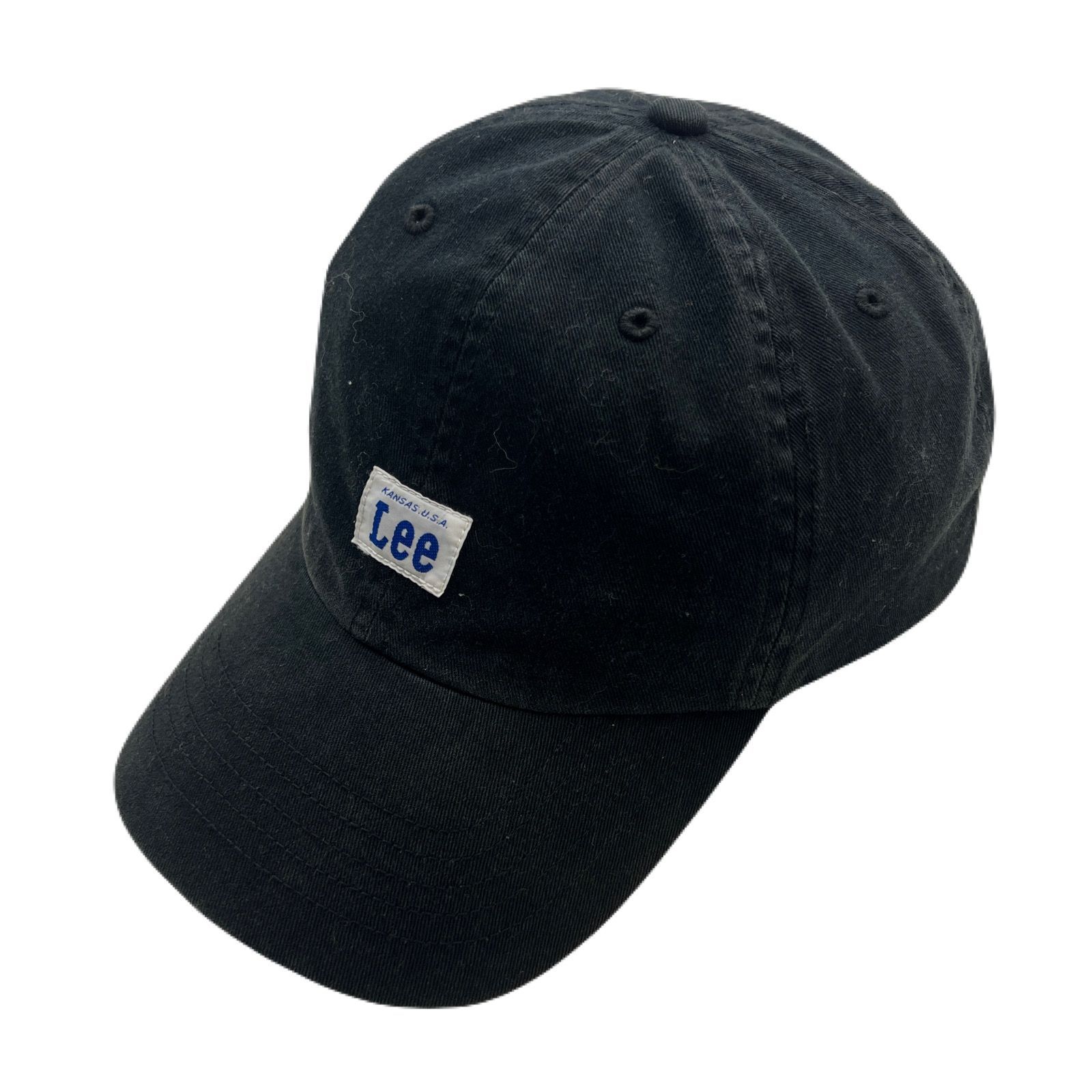 【中古】 Lee リー コットンキャップ ブラック スナップバック 【フロント ロゴパッチ 】ワンサイズ サイズ調整可能 帽子 ●FMC94