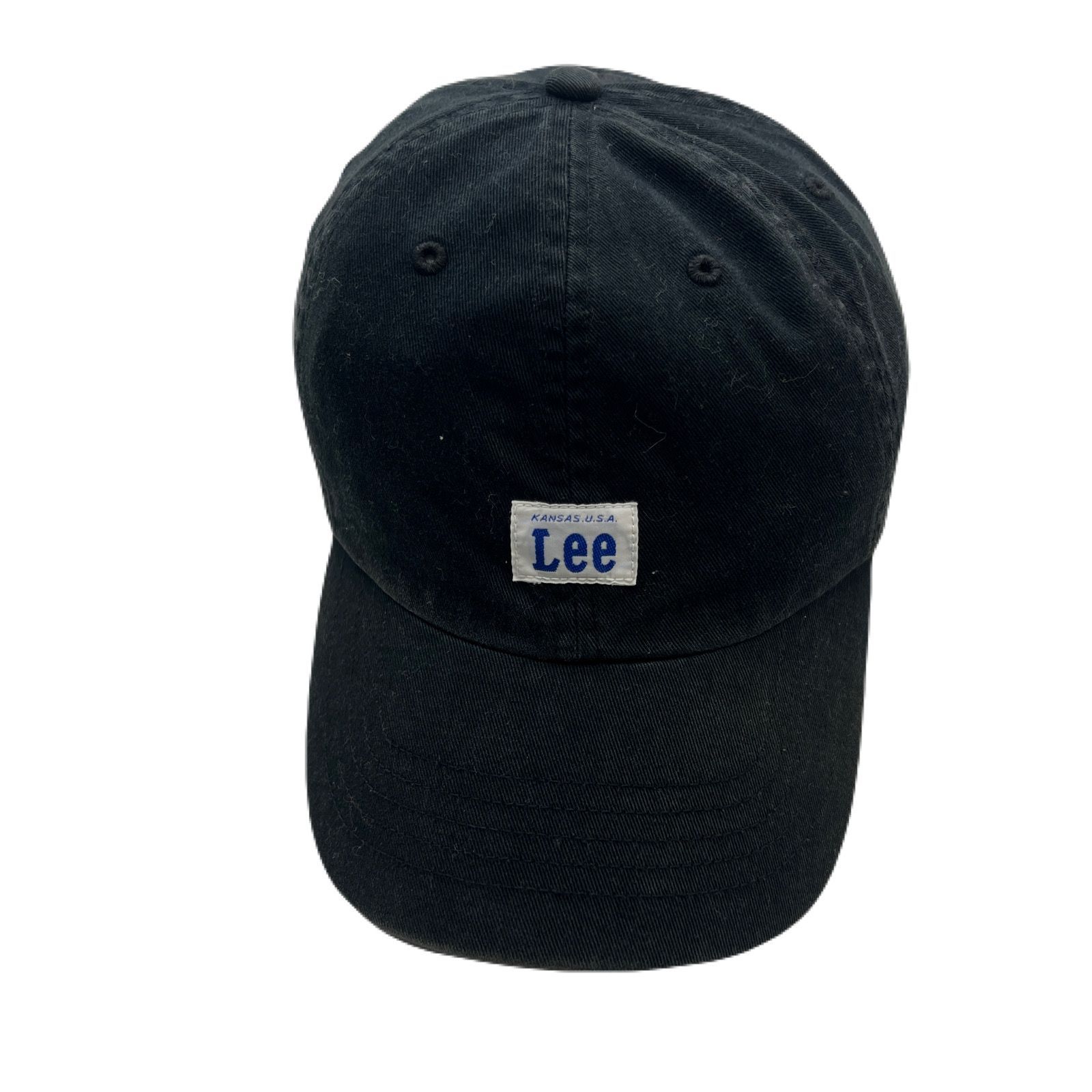 【中古】 Lee リー コットンキャップ ブラック スナップバック 【フロント ロゴパッチ 】ワンサイズ サイズ調整可能 帽子 ●FMC94
