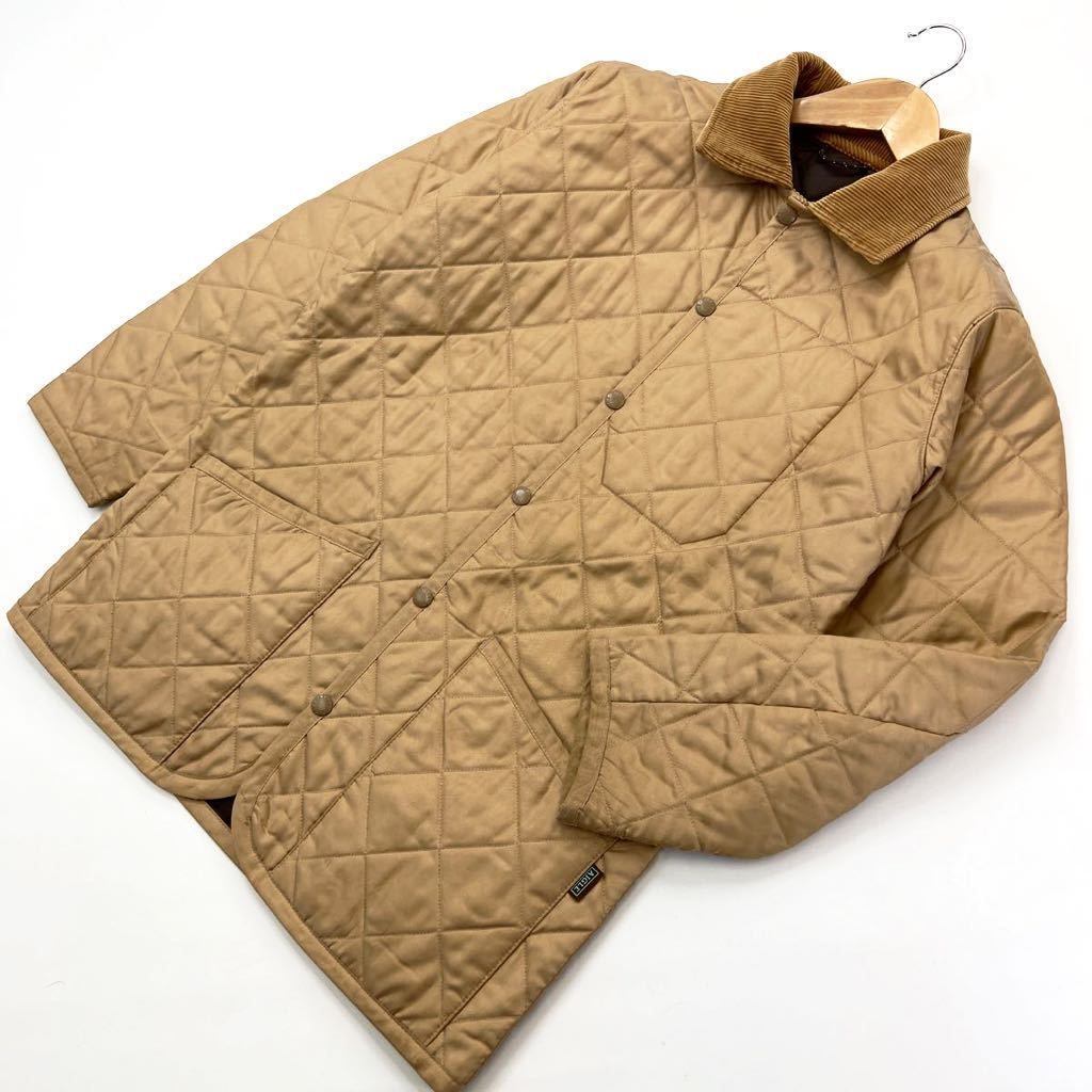 【中古】 エーグル ★ AIGLE 襟コーデュロイ◎ キルティング ジャケット コート ベージュ ブラウン メンズ S アウトドア 街着にも最適♪■S1291