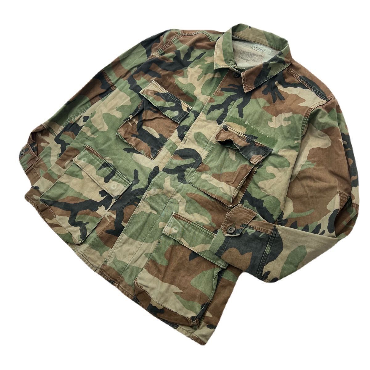 乐天商城 - 【中古】米軍実物 ☆ コンバットジャケット BDU ジャケット カモフラ 迷彩 メンズ ML相当 渋め ミリタリー アメカジ ストリート 定番 古着■AJ282