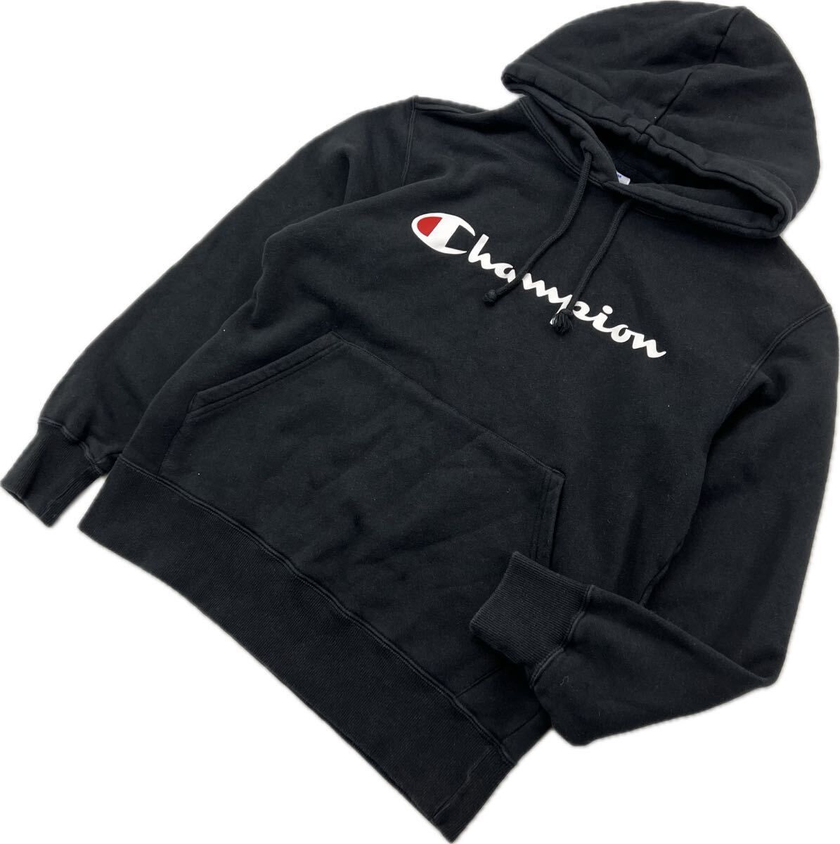 Rakuten - 【中古】Champion ☆ ブラック スウェット プルオーバー パーカー レディース M スポーツ 万能 ストリート カジュアル 人気 チャンピオン■BA270