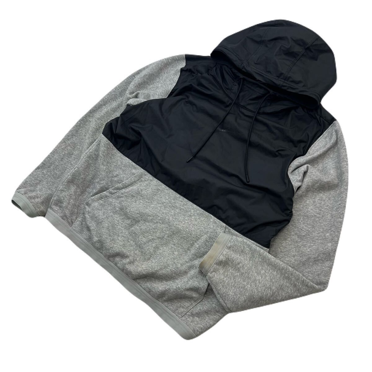 Rakuten - 【中古】NIKE ☆ ナイキ プルオーバー パーカー ナイロン 切替え ジャケット ブラック グレー メンズ L 秋冬 スポーツ トレーニング 古着■BH175