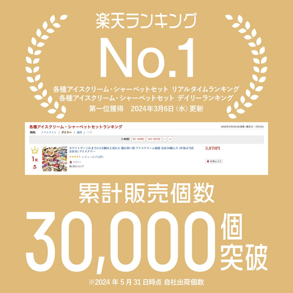 【エントリーでポイント10倍！8/1〜8/31】 お中元 これまでに3万個以上売れた 超お買い得 アイスクリーム福袋 合計30個入り (中身は当店お任せ) アイスクリーム アイス 福袋 詰め合わせ 大容量 訳あり ハーゲンダッツ